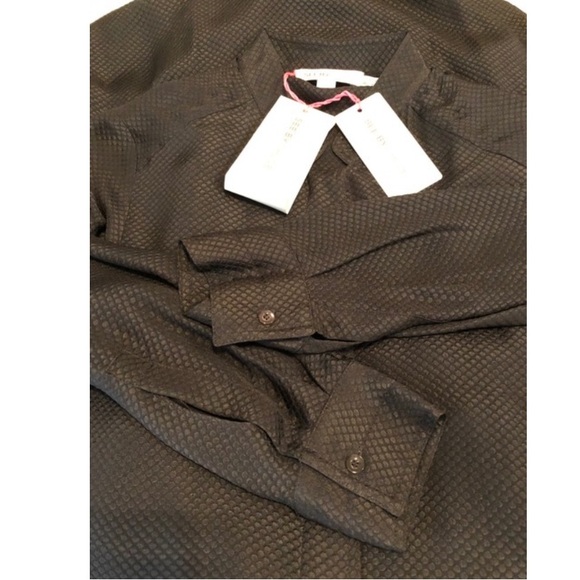 See by Chloe Silk Dot Print Long Sleeve Shirt Dress Size 4 NEW - Picture 7 of 7